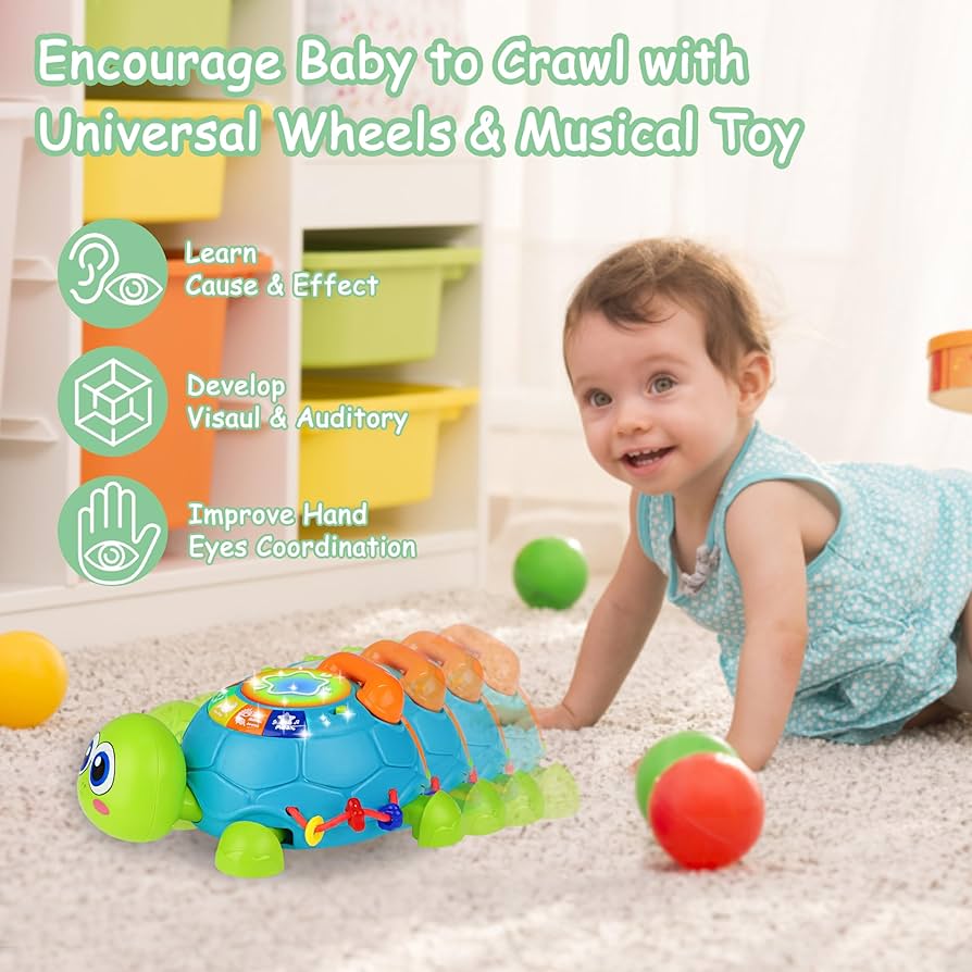 BABY BABY ユイチ・タケダ Amazon.com: KWYZ Baby Toys 6-12 Months, Musical Turtle